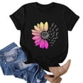 thumbnail image 5 of Tnhcen Women's Summer Personalized Floral Print Cotton T-Shirt - Loose Fit Breathable Basics Plus Size S-2XL Casual Summer Tops, 5 of 5