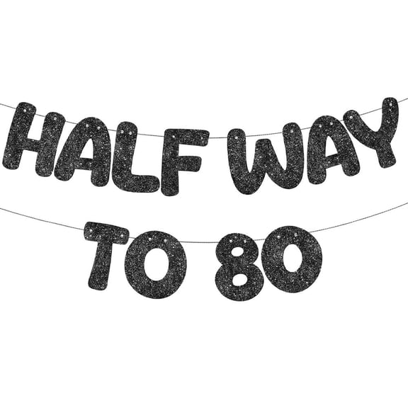 Halfway to 80 Banner Glitter 40th Birthday Banner Happy 40th Birthday Party Banner Men Funny Happy Birthday Sign 40th Wedding Anniversary Sign Decor 40th Birthday Party Decorations and Supplies