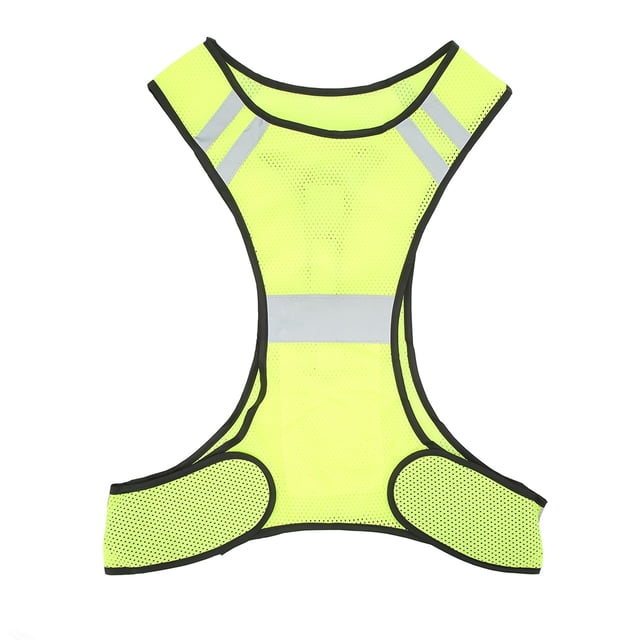 Gilet de Sécurité Réfléchissant Réglable Gilet de Sécurité Respirant avec Crochet et Boucle pour la Course à Pied à Pied en Plein Air Sport Fluorescent Jaune