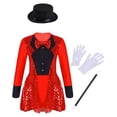 thumbnail image 1 of JanJean Girls Magician Costume Outfits Halloween Magic Performance Cosplay Dress Up Red 4, 1 of 5