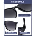 thumbnail image 4 of Gafas de sol WOWSUN vintage redondas polarizadas para mujer gris, 4 of 7