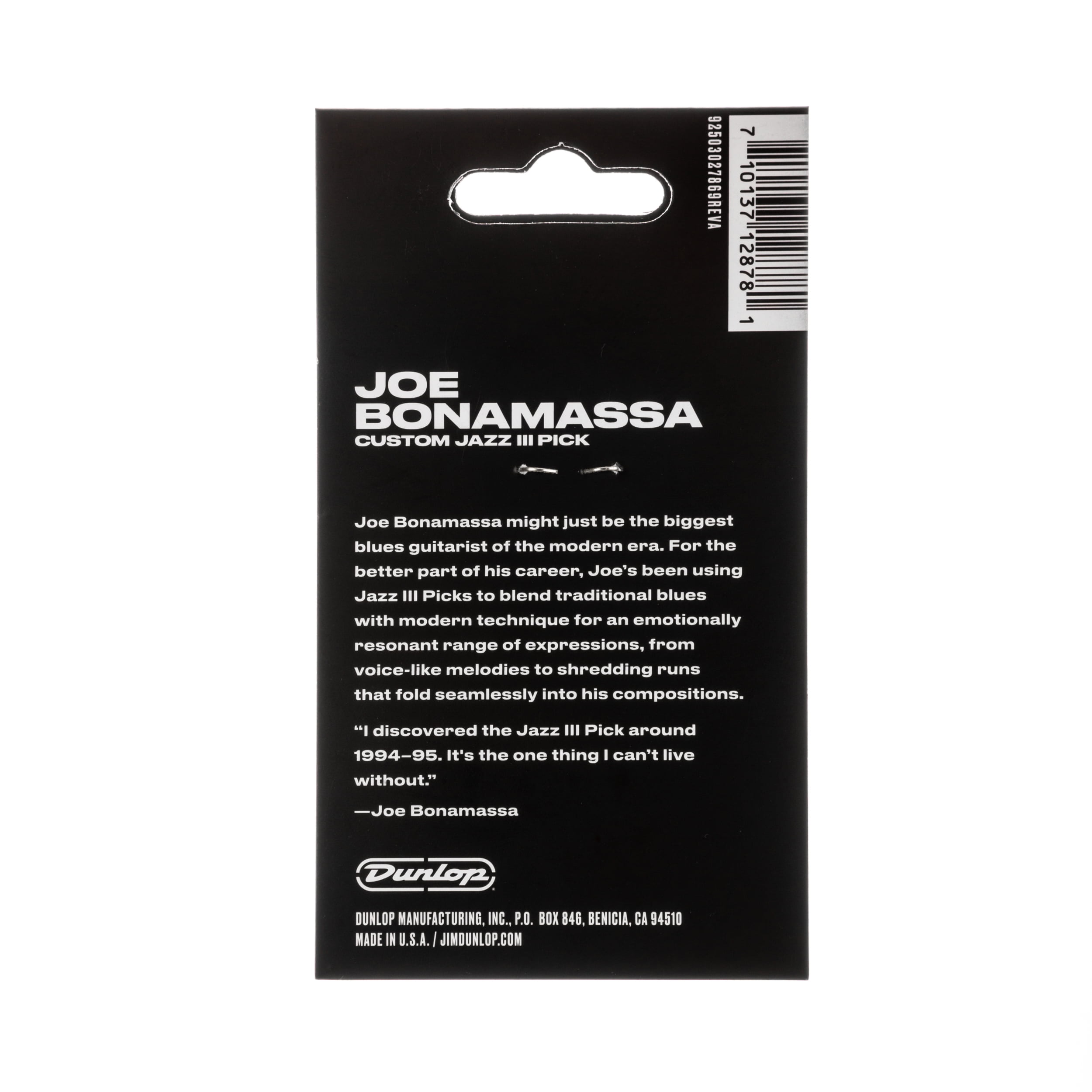 Dunlop Guitar Picks Joe Bonamassa Custom Jazz III Variety Pack 12 Picks