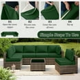 thumbnail image 6 of Snubbull 14 Piece 26" x 26" Patio Cushion Covers Replacement, Outdoor Patio Wicker Sofa Washable Cushion Slipcovers with Zipper, Green, 6 of 8