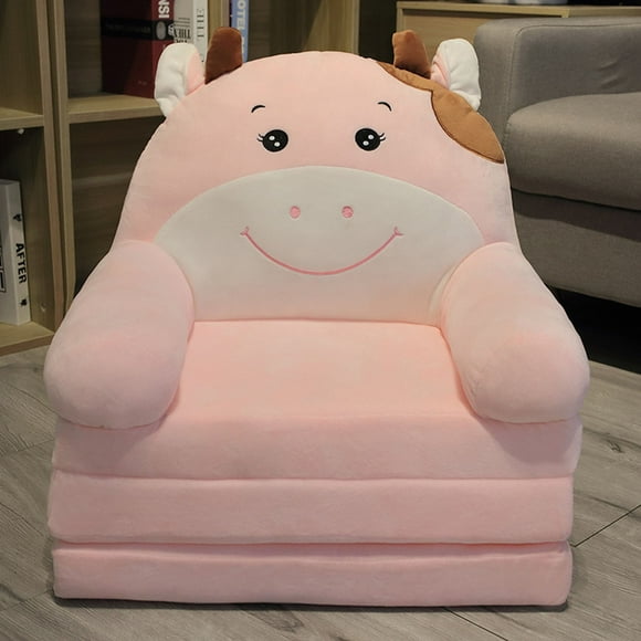 Huhuzaio Seat Cushion Plush Foldable Kids Sofa Backrest Armchair 2 In 1 Foldable Children Sofa Cute Cartoon Lazy Sofa Children Flip Open Sofa Bed For Living Room Bedroom Liner Filler