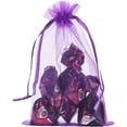 thumbnail image 6 of 100pcs Organza Bags, 4 x 6 inches Christmas Wedding Favors Gift Drawstring Bags Jewelry Pouches Candy Pouches(Purple), 6 of 15