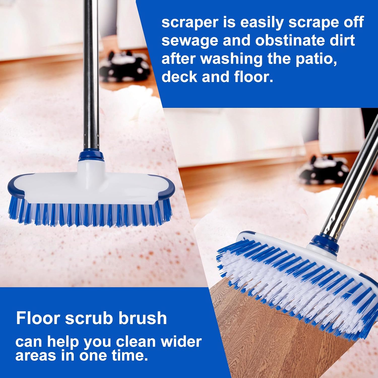 ITTAHO Floor Scrub Brush with Telescoping Stainless Steel Handle photo 5