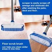 ITTAHO Floor Scrub Brush with Long Stainless Steel Handle Extension+Small Deep Cleaning Brush
