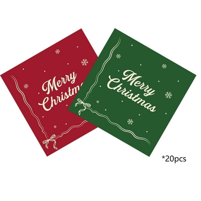 20 servilletas navideñas a cuadros, toallas de papel a cuadros para fiestas navideñas.