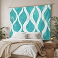 thumbnail image 3 of Teal Wave Tapestry for Bedroom Wall Hanging Tapestry, Modern Abstract Art Farmhouse Ceiling Backdrop Tapestries Poster Blanket Wall Decor for Teens Room Living Room Dorm 51" x 59", 3 of 8