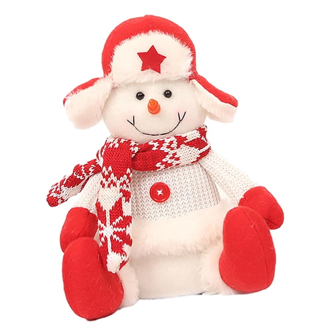 Juguete de peluche suave, muñecos de peluche de Navidad, figuritas de peluche navideñas para exteriores, interiores, adultos, regalos de fiesta para Muñeco de nieve