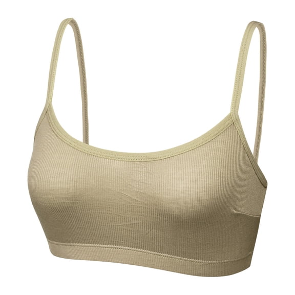 Strapless Sports Bra Womens Athletic Bras Lightweight Ribbed Knit Breathable Workout Comfortable Yoga Bras Everyday Bralettes Beige L