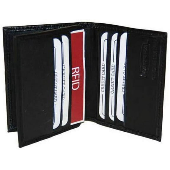 RFID Security Block Safe Leather Credit Card ID Business Card Center Flap Wallet RFID 74 (C)