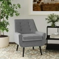 thumbnail image 4 of Allora Polyester Fabric Upholstered Button-Tufted Back Accent Chair in Gray, 4 of 11