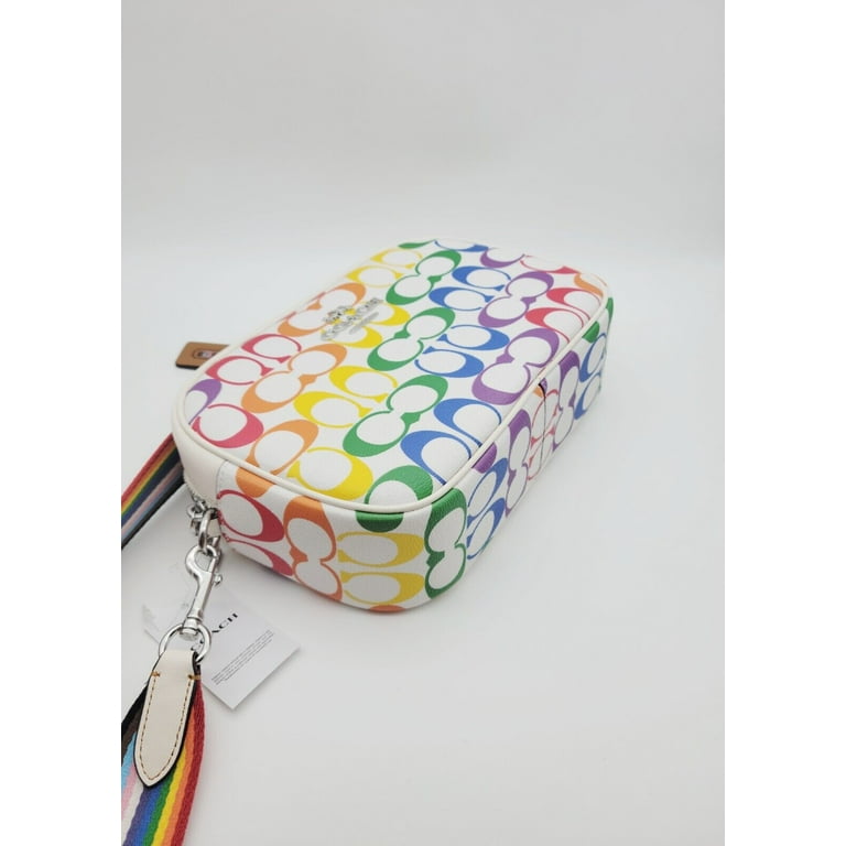 Coach CA175 Signature Jamie Camera Bag Web Crossbody Handbag Chalk Multi Pride