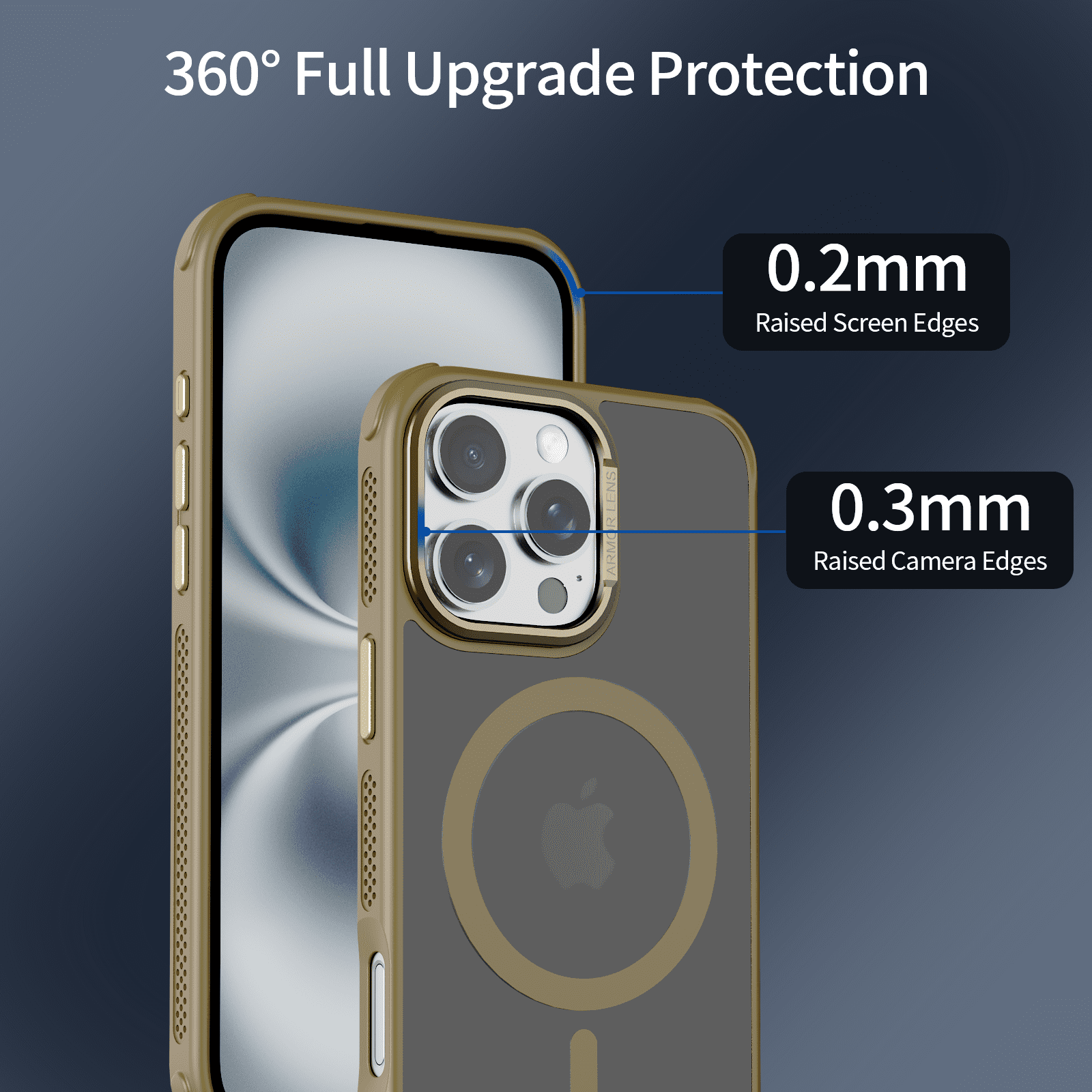 SZPSGC for iPhone 16 Pro Case, Compatible with MagSafe, Anti-fingerprint & Anti-scratch, Slim Translucent Matte Shockproof Military-Grade Protective Case for iPhone 16 Pro, Gold