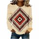 thumbnail image 3 of TaTaai Women Retro Western Print Round Neck Long Sleeve Sweatshirt Fashion Casual Regular Shoulder Loose Top Soft for Daily Party Office Vacation Gift, 3 of 4