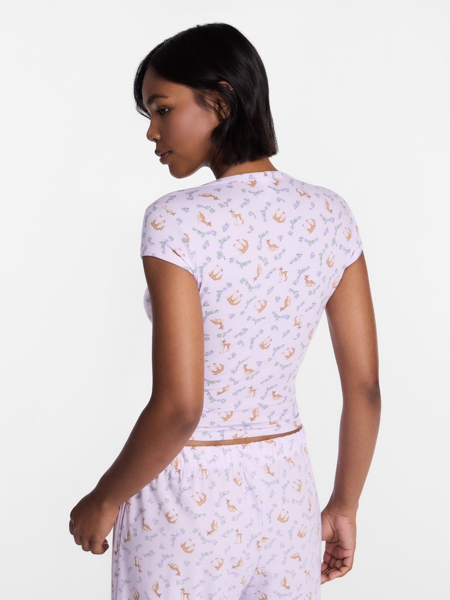 No Boundaries Cloud Core Sleepwear Scoop Neck Top, Women's XXS-3X