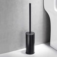 thumbnail image 5 of Freestanding Toilet Brush Holder for bathrooms 304 Stainless Steel Toilet Brush Stand Round Storage and Organization Rust Resistant 18-inch high Matte Black Finished, 5 of 15