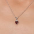 thumbnail image 3 of Gem Stone King 14K White Gold Red Garnet and Lab Grown Diamond Pendant Necklace for Women | 1.03 Cttw | Gemstone January Birthstone | Heart Shape 6MM | With 18 inch Chain, 3 of 6
