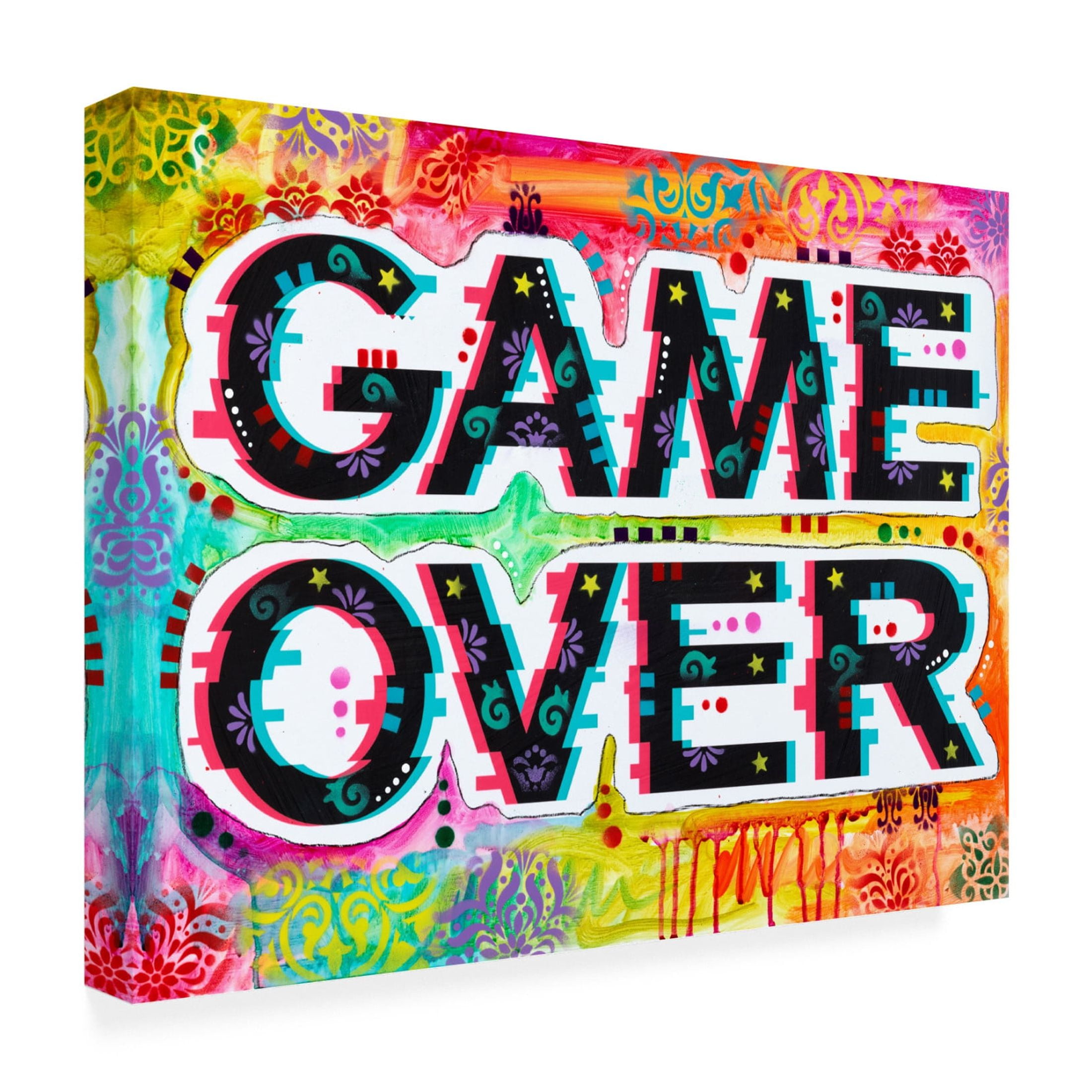 Canvas Wall Art - Dean Russo- Exclusive 'Game Over' Wall Art for Living Room, Bedroom, or Office Décor by Trademark Fine Art - 32 x 24 Inches