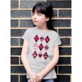 thumbnail image 2 of Lucky Love Emojis - Retro Argyle Graphic Youth's T-shirt, 2 of 4