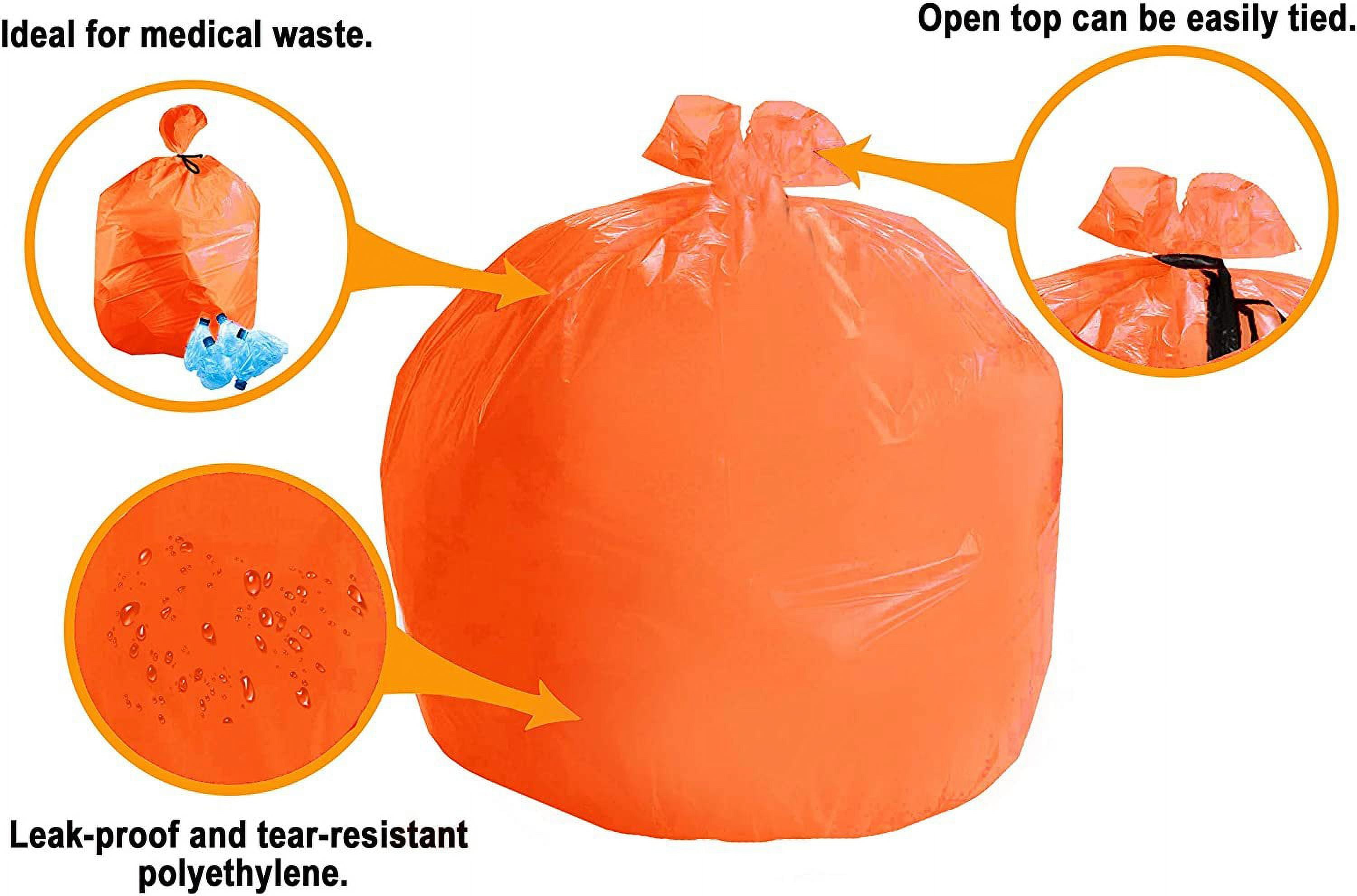 Rima Trash Bags 70 Gallons, Orange, 8 Bags