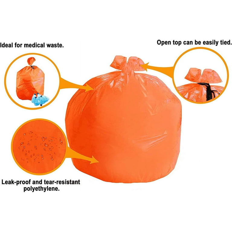 Buy Orange LLDPE Trash Can Liners 43 x 47 56 Gallon