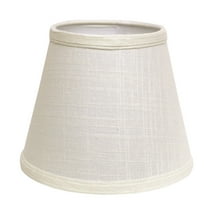 Noaman Slant Empire Hardback Lampshade with Washer Fitter, White, 12" Bottom Diameter, 8" Slant Height, Linen Fabric for Elegant Lighting
