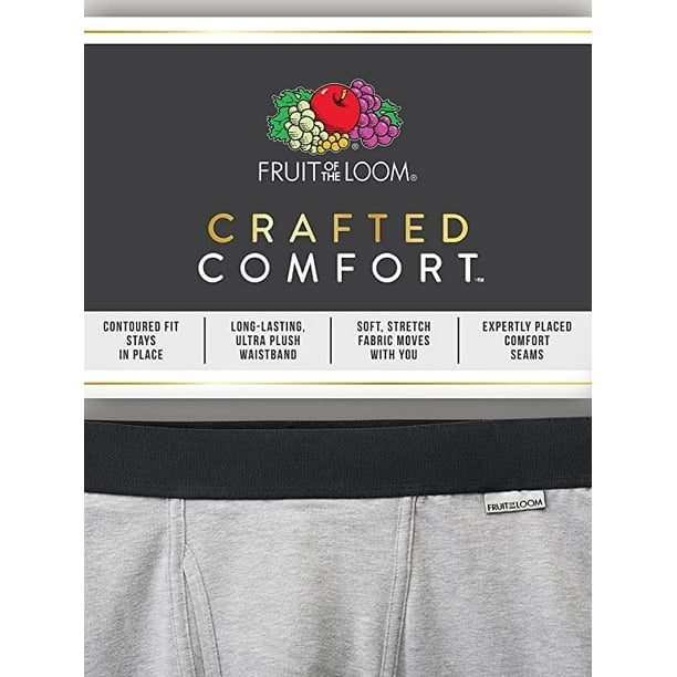 Fruit of the Loom Men's Boxer Briefs Crafted Comfort Stretch 12-Pack  Assorted XL 