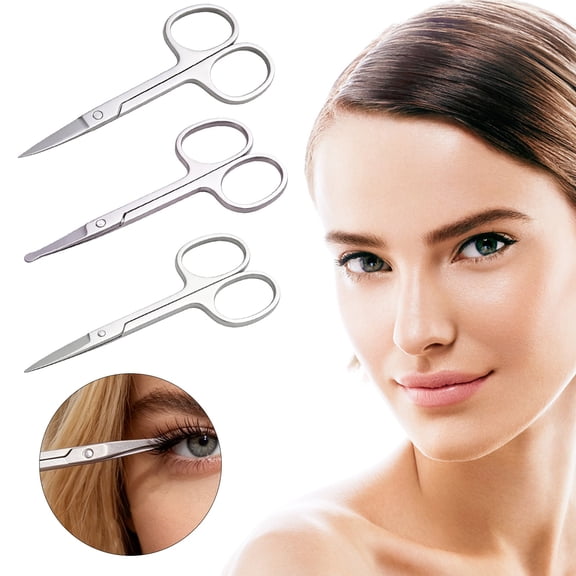 Urbanw Grooming Scissors, Eyebrow Nose Hair Scissors Nail Clippers Facial Hair Trimming Tool for Men Women Personal Care Use Silver 1Pcs