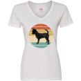 thumbnail image 3 of Inktastic Chihuahua Dog Retro Sunset Women's V-Neck T-Shirt, 3 of 5