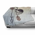 thumbnail image 3 of Occult Soft Flannel Fleece Throw Blanket, Boho Elements with Feather and Rocky Mountain Arrow Design, Cozy Plush for Indoor and Outdoor Use, 70" x 90", Sepia Blue, by Ambesonne, 3 of 6