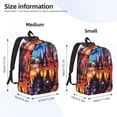Picia Magical Stained Glass Castle Printed Canvas Daypack Stylish and
