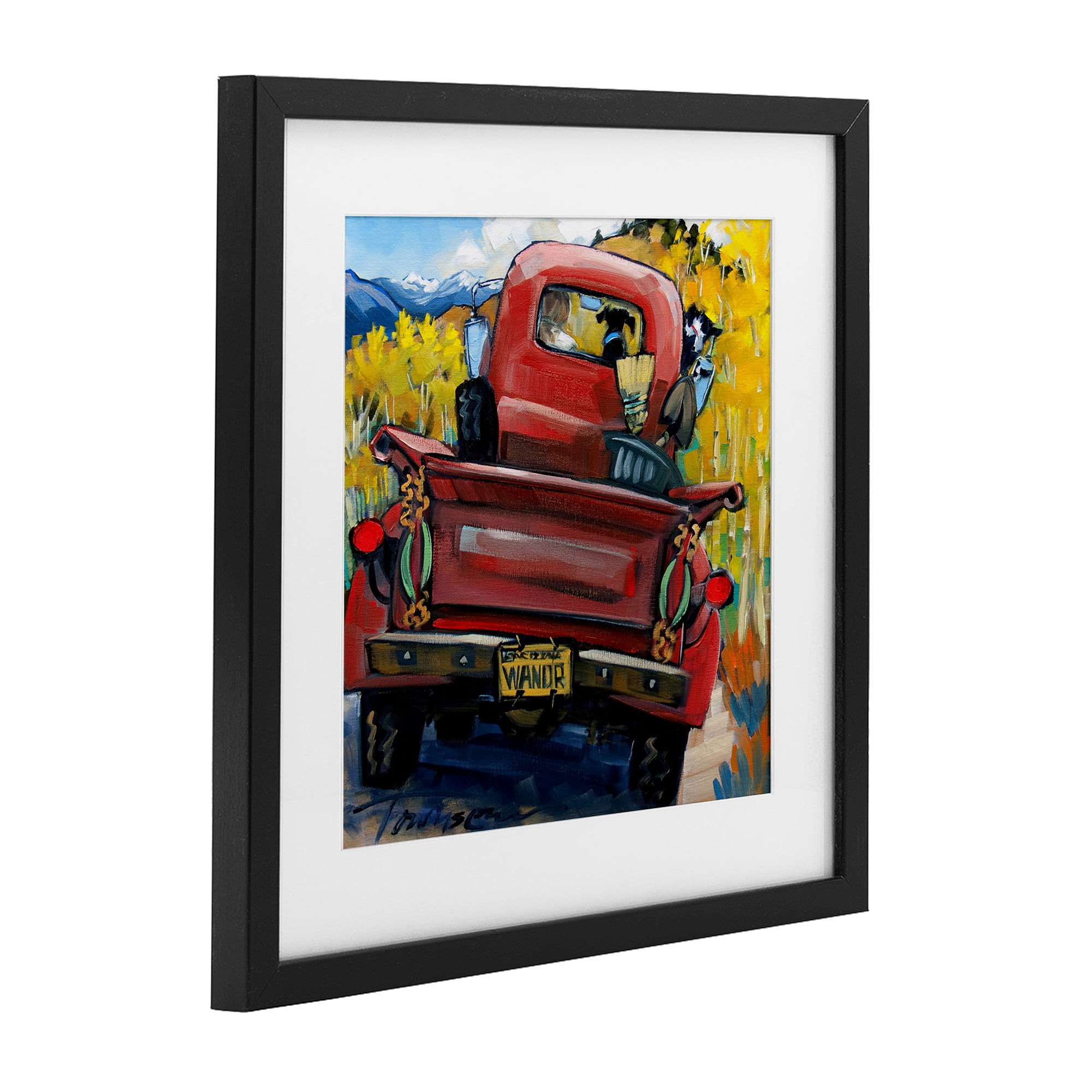 Stupell Industries Wander Truck Through Wheat Grass Black Framed Print Under Glass, design by CR Townsend