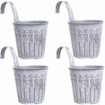 thumbnail image 2 of Macetas galvanizadas fáciles de usar, cubos de metal inoxidables con ganchos desmontables para decoración interior y exterior, jardineras rústicas de estilo vintage para uso versátil, 4 piezas, 2 of 6