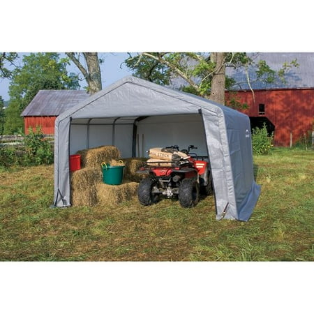 Shed-in-a-Box 12' x 12' x 8' Peak Style Storage Shed, Gray