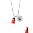 thumbnail image 2 of Delight Jewelry Resin Red Angel Holding Star Silvertone Script Initial Disc - C - Charm Necklace, 20"+3", 2 of 4