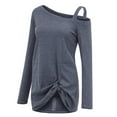 thumbnail image 6 of Summer Tops for Women, Shirts for Women, Stylish Women's Cold Shoulder Tops Long Sleeve Casual Blouse Knot Detail Tunic for Effortless Fashion, 6 of 6
