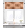 thumbnail image 2 of Orange Moroccon Kitchen Valances for Windows Farmhouse Linen Window Valance Curtain for Living Room Window Treatment Farmhouse Country Minimalist Geometric Valance Rod Pocket Topper, 60 x 18 Inch, 2 of 6