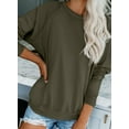 thumbnail image 6 of Sidefeel Women's Casual Thin Solid Color Shirts Raglan Sleeve Round Neck Pullover Tops M 8-10, 6 of 8