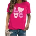 thumbnail image 4 of Kayannuo Love Heart Printed Womens Tees Valentine's Day T Shirts for Women Women's Love Printed Short Sleeved T-shirt Top, 4 of 4
