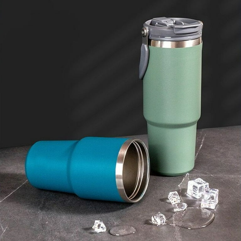 600ML Vacuum Thermos Mug with Lid and Retractable Straw Cold Hot