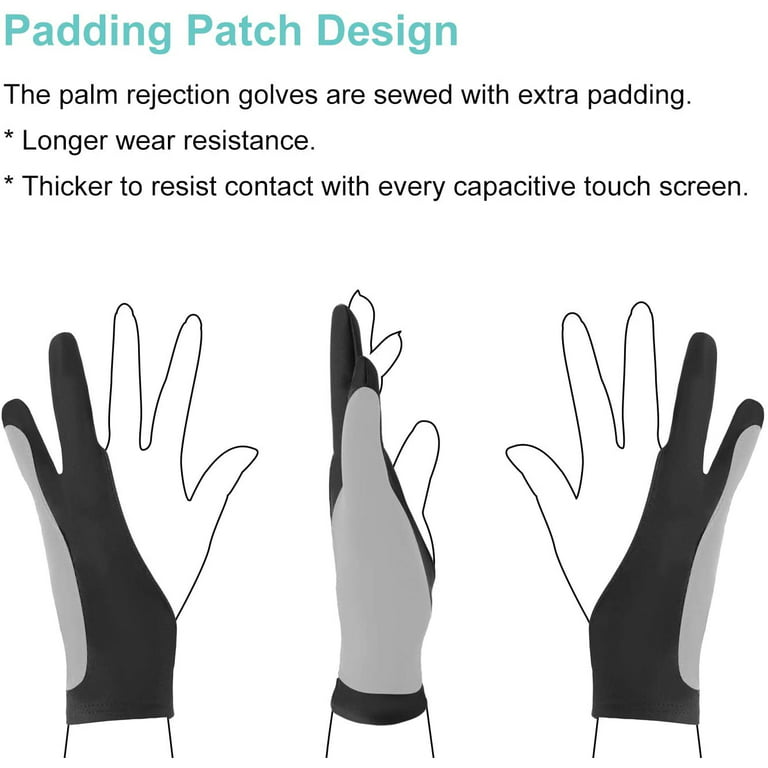 Drawing Glove for Tablet,[Pink 2Pack] Palm Rejection Artist Right Hand  Glove Digital Art Accessories