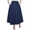 Navy Blue, variant on Bimba Women's Denim A-line Elastic Waist Designer Skirt With Front Button-S