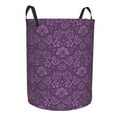 thumbnail image 2 of Fotbe Retro Florals Purple Laundry Basket with Handles, Waterproof Large Laundry Hamper, Wash Bag for Corner Dorm, Rolling Laundry Basket with Handles-Medium, 2 of 8