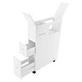thumbnail image 6 of Bathroom Storage Cabinet, Slim Rolling Toilet Side Cabinet - Narrow Bathroom Organizer with Wheels, 4 Tier PVC Bathroom Cabinet for Small Spaces, White, 6 of 9