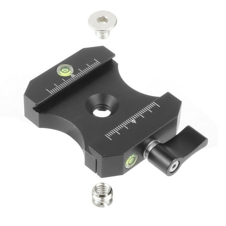 

Universal Quick Release Plate Clamp Adapter 3/8 1/4 Screw Built-in Bubble Level