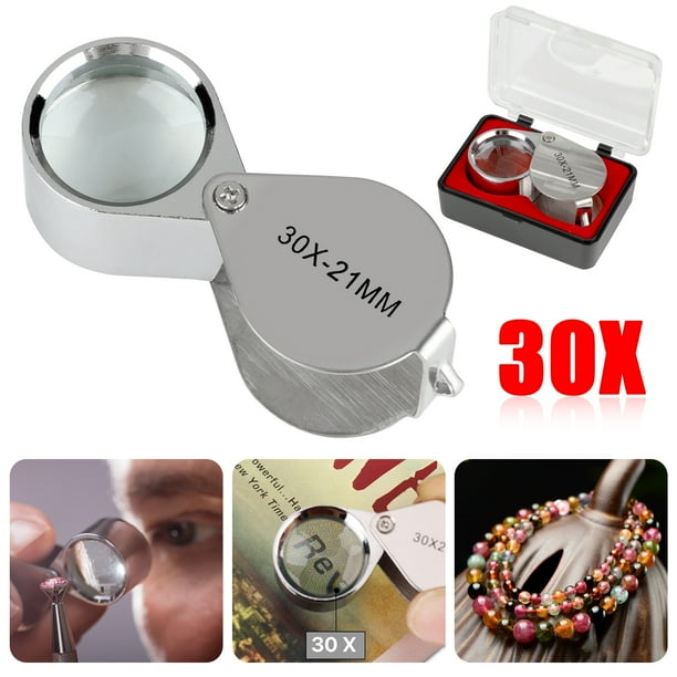 Mini Microscope Jewelers Eye Loupe Magnifier Magnifying Glass Powerful Doublet, Chrome Plated