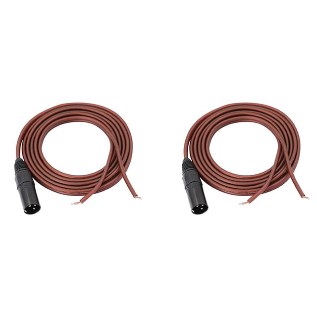2X Cable de Altavoz XLR, Cable Desnudo de Altavoz Una Enchufe XLR, Conector Macho XLR Chapado En Oro de 3 Cable de Audio de Repuesto de Extremo Abierto