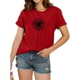 thumbnail image 2 of Dandelion Print Women Summer Plus Size Casual T-Shirt Short Sleeve Graphic Tees, 2 of 5